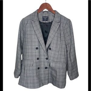 ABERCROMBIE & FITCH Gray Plaid Blazer Size 8